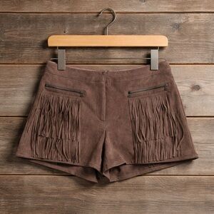 FATE Faux Suede Fringed Shorts